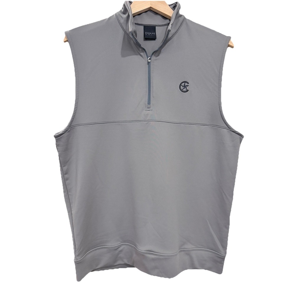 Dunning Golf Mens Gray Vest 1/4 Zip Performance Stretch Athletic Top Size Medium